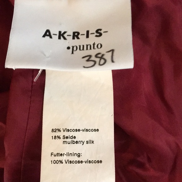 NWT Akris Punto Red Velvet V-Neck Midi Dress Sz 2 - Picture 15 of 16